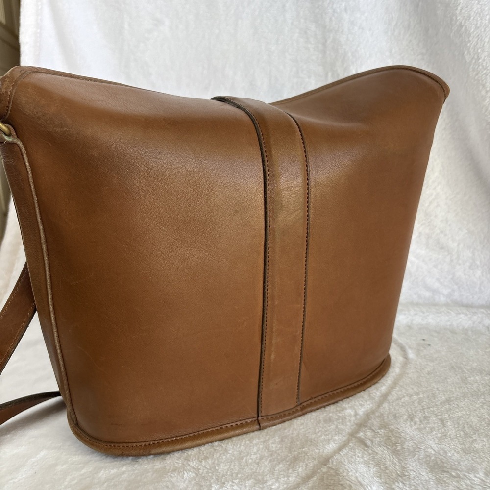 Vintage COACH Nottingham Binocular Crossbody Bag Tabac British Tan Leather USA - Picture 5 of 16